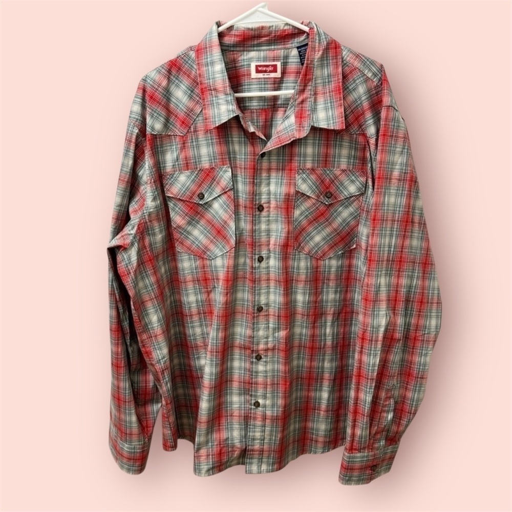 Wrangler Western Core Cowboy Wash Shirt Men's 2XL Chest Flap Pockets